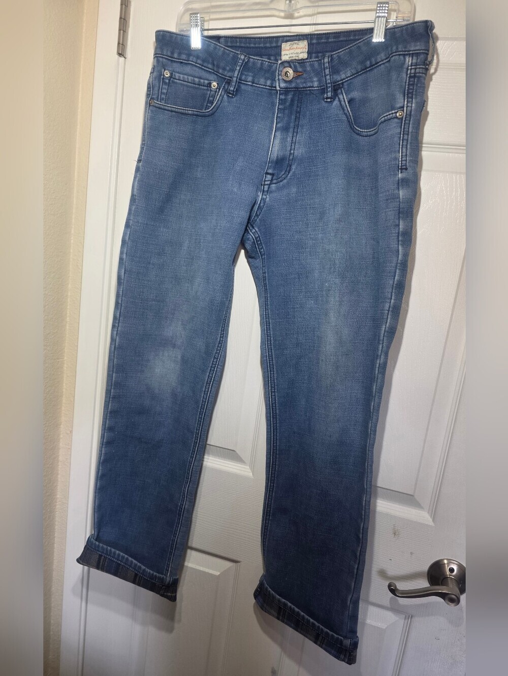 Weatherproof Vintage Men’s Plaid Flannel Lined Jeans Regular Fit 32x32